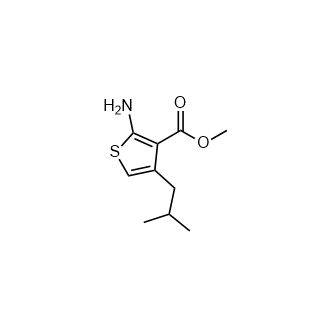2-氨基-4-异丁基噻吩-3-羧酸甲酯结构式