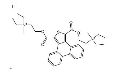 2-[3-[2-[diethyl(methyl)azaniumyl]ethoxycarbonyl]phenanthro[9,10-c]thiophene-1-carbonyl]oxyethyl-diethyl-methylazanium,diiodide Structure
