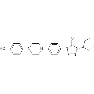 4-(4-(4-(4-羟基苯基)哌嗪-1-基)苯基)-1-(戊-3-基)-1H-1,2,4-三唑-5(4H)-酮结构式