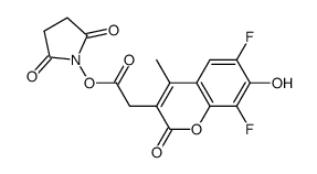 7-hydroxy-6,8-difluoro-4-methylcoumarin-3-acetic acid succinimidyl ester结构式