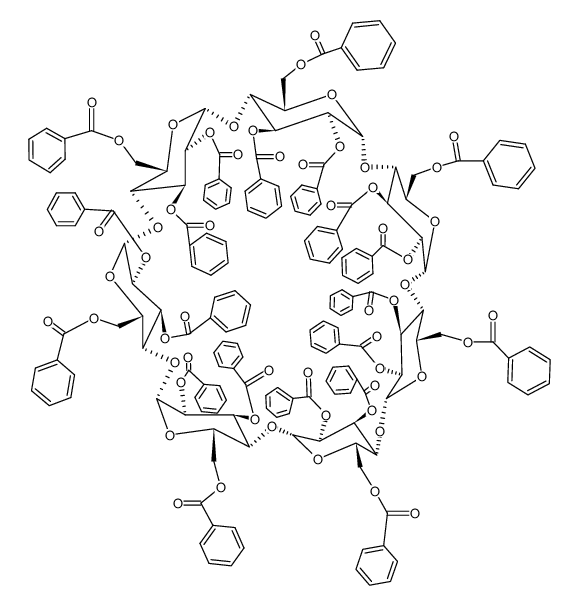 七(2,3,6-三-O-苯甲酰基)-β-环糊精结构式
