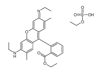 9-[2-(乙氧羰基)苯基]-3,6-双(乙氨基)-2,7-二甲基占吨翁硫酸乙酯结构式