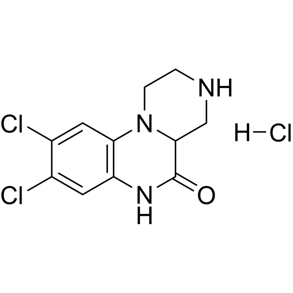 8,9-二氯-2,3,4,4a-四氢-1H-吡嗪并[1,2-a]喹噁啉-5(6H)-酮盐酸盐结构式