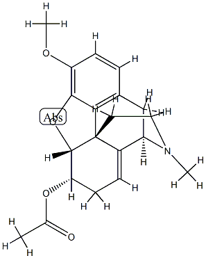 8,14-Didehydro-4,5α-epoxy-3-methoxy-17-methylmorphinan-6α-ol acetate结构式