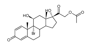 9α-Brom-11β,17α-dihydroxy-21-acetoxy-pregna-1,4-dien-3,20-dion结构式