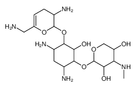 6-O-[3-Deoxy-3-(methylamino)-β-L-arabinopyranosyl]-4-O-(2,6-diamino-2,3,4,6-tetradeoxy-α-D-glycero-hexa-4-enopyranosyl)-2-deoxy-D-streptamine结构式