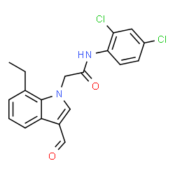 1H-Indole-1-acetamide,N-(2,4-dichlorophenyl)-7-ethyl-3-formyl-(9CI) Structure