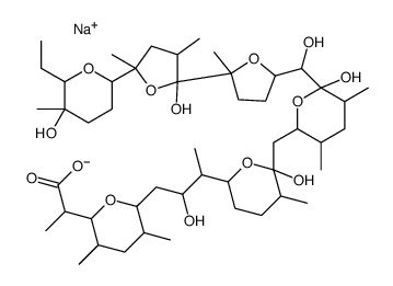sodium,2-[6-[3-[6-[[6-[[5-[5-(6-ethyl-5-hydroxy-5-methyloxan-2-yl)-2-hydroxy-3,5-dimethyloxolan-2-yl]-5-methyloxolan-2-yl]-hydroxymethyl]-6-hydroxy-3,5-dimethyloxan-2-yl]methyl]-6-hydroxy-5-methyloxan-2-yl]-2-hydroxybutyl]-3,5-dimethyloxan-2-yl]propanoate Structure