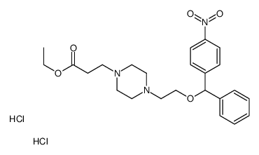 ethyl 3-[4-[2-[(4-nitrophenyl)-phenylmethoxy]ethyl]piperazin-1-yl]propanoate,dihydrochloride Structure