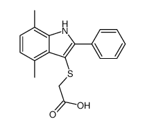 2-[(4,7-dimethyl-2-phenyl-1H-indol-3-yl)sulfanyl]acetic acid Structure