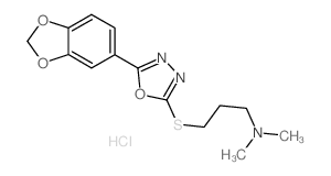 1-Propanamine,3-[[5-(1,3-benzodioxol-5-yl)-1,3,4-oxadiazol-2-yl]thio]-N,N-dimethyl-,hydrochloride (1:1) Structure