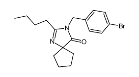 3-[4-bromobenzyl]-2-n-butyl-1,3-diazaspiro[4.4]non-1-en-4-one Structure