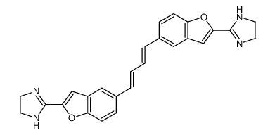 2-[5-[(1E,3E)-4-[2-(4,5-dihydro-1H-imidazol-2-yl)-1-benzofuran-5-yl]buta-1,3-dienyl]-1-benzofuran-2-yl]-4,5-dihydro-1H-imidazole结构式