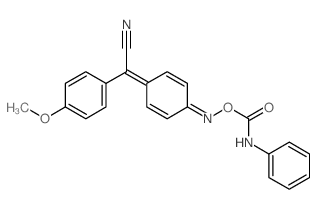 Benzeneacetonitrile,4-methoxy-a-[4-[[[(phenylamino)carbonyl]oxy]imino]-2,5-cyclohexadien-1-ylidene]-(9CI) structure