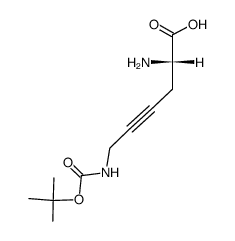 1-amino-1-(S)-carboxy-5-(t-butoxycarbonyl amino)-3-pentyne结构式