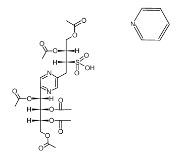 2-(D-arabino-tetraacetoxybutyl)-5-(3,4-diacetoxy-2-sulfobutyl)pyrazine结构式