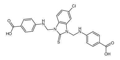 4-[[3-[(4-carboxyanilino)methyl]-5-chloro-2-sulfanylidenebenzimidazol-1-yl]methylamino]benzoic acid结构式