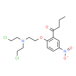 N-(2-(2-butanoyl)-4-nitrophenoxyethyl)-N,N-bis(2-chloroethyl)amine Structure