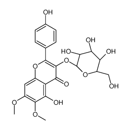 5-Hydroxy-2-(4-hydroxyphenyl)-6,7-dimethoxy-4-oxo-4H-chromen-3-yl D-erythro-hexopyranoside结构式