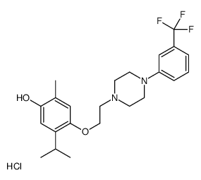 2-methyl-5-propan-2-yl-4-[2-[4-[3-(trifluoromethyl)phenyl]piperazin-1-yl]ethoxy]phenol,hydrochloride Structure