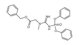N-(diphenoxyphosphoryl-carbamimidoyl)-N-methyl-glycine benzyl ester结构式