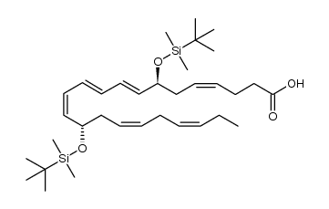 (4Z,7S,8E,10E,12Z,14S,16Z,19Z)-7,14-bis((tert-butyldimethylsilyl)oxy)docosa-4,8,10,12,16,19-hexaenoic acid结构式