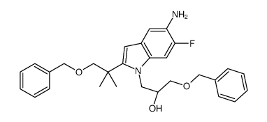 1H-Indole-1-ethanol, 5-amino-2-[1,1-dimethyl-2-(phenylmethoxy)ethyl]-6-fluoro-α-[(phenylmethoxy)Methyl]-, (αR)- Structure