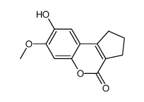 2,3-dihydro-8-hydroxy-7-methoxy-cyclopenta[c][1]benzopyran-4(1H)-one Structure