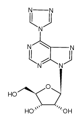 9-(β-D-ribofuranosyl)-6-(1,2,4-triazol-4-yl)purine结构式