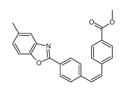 4-[2,4-(5-甲基-2-苯并恶唑基)苯基]乙烯基苯甲酸甲酯结构式
