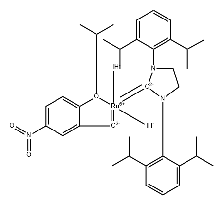 [1,3-双(2,6-二-异丙基苯基)咪唑啉-2-基] [2-异丙氧基-5-硝基苄叉基]钌(II) [nitro-Grela I2 SIPr]图片