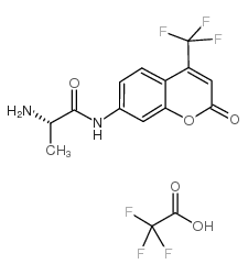 L-丙氨酸7-酰胺基-4-(三氟甲基)香豆素,三氟乙酸盐结构式