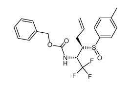 3-[(4-methylphenyl)sulfinyl]-1,1,1-trifluoro-2-(N-carbobenzoxy)-hex-5-enyl-2-amine结构式
