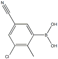 3-Chloro-2-methyl-5-cyanophenylboronic acid结构式