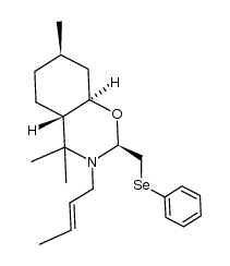 N-crotyl-2α-(phenylseleno)methyl-4,4,7α-trimethyl-trans-octahydro-1,3-benzoxazine结构式