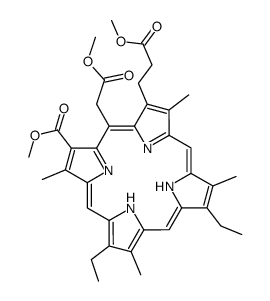 methyl 7,12-diethyl-20-(2-methoxy-2-oxoethyl)-18-(3-methoxy-3-oxopropyl)-3,8,13,17-tetramethyl-22,23-dihydroporphyrin-2-carboxylate结构式