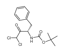 (3S)-3-tert-butoxycarbonylamino-1,1-dichloro-4-phenyl-2-butanone结构式
