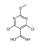 4,6-二氯-2-(甲基硫代)嘧啶-5-羧酰胺结构式