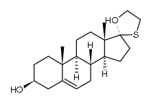 (17Ξ)-spiro[androst-5-en-17,2'-[1,3]oxathiolan]-3β-ol结构式