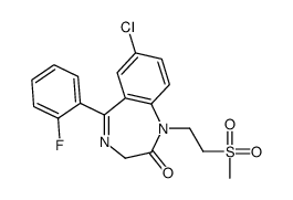 7-chloro-5-(2-fluorophenyl)-1-(2-methylsulfonylethyl)-3H-1,4-benzodiazepin-2-one Structure