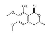 (R)-3,4-Dihydro-8-hydroxy-6,7-dimethoxy-3-methyl-1H-2-benzopyran-1-one结构式