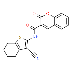 N-(3-cyano-4,5,6,7-tetrahydro-1-benzothien-2-yl)-2-oxo-2H-chromene-3-carboxamide结构式