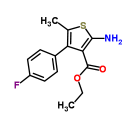 2-氨基-4-(4-氟苯基)-5-甲基-3-噻吩羧酸乙酯结构式