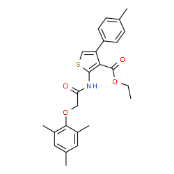 ethyl 4-(4-methylphenyl)-2-{[(2,4,6-trimethylphenoxy)acetyl]amino}thiophene-3-carboxylate Structure