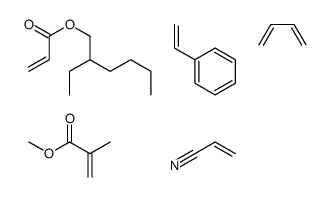 2-甲基-2-丙烯酸甲酯与1,3丁二烯、苯乙烯、2-丙烯酸-2-乙基己酯和2-丙烯腈的聚合物结构式