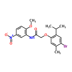 2-(4-Bromo-2-isopropyl-5-methylphenoxy)-N-(2-methoxy-5-nitrophenyl)acetamide Structure