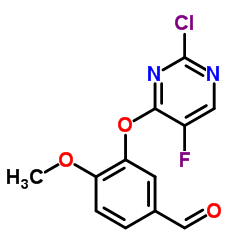 3-(2-Chloro-5-fluoro-pyrimidin-4-yloxy)-4-methoxy-benzaldehyde Structure