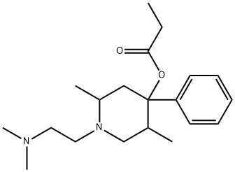 2,5-Dimethyl-1-(2-dimethylaminoethyl)-4-phenyl-4-propionyloxypiperidine Structure
