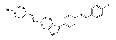 1-(4-bromophenyl)-N-[4-[5-[(4-bromophenyl)methylideneamino]benzimidazol-1-yl]phenyl]methanimine Structure