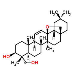 (3β)-13,28-Epoxyolean-11-ene-3,23-diol Structure